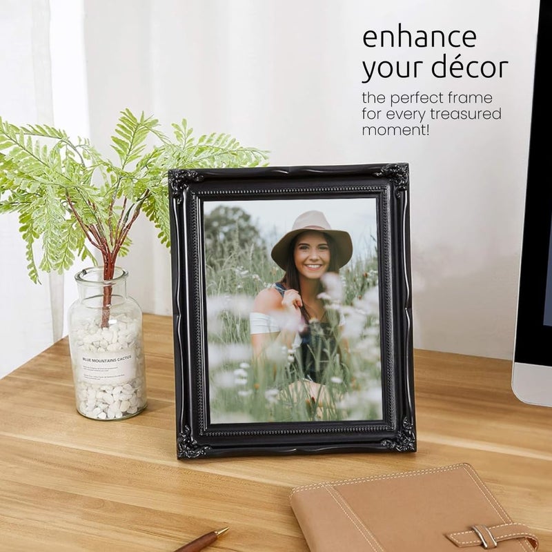 Kiera Grace Georgia Picture Frame, Holds an 8" x 10" Photo, 9.75" x 11.75" Large Plastic Picture Frame for Wall Hanging and Photo Display, Black - Image 3